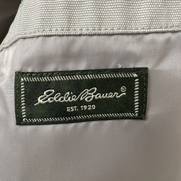 Eddie Bauer Blazer Men’s L Khaki Cotton Canvas Unstructured Casual Oversized - Picture 8 of 16